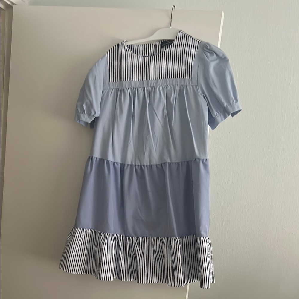 Pomander Place Navy and White Striped Blouse